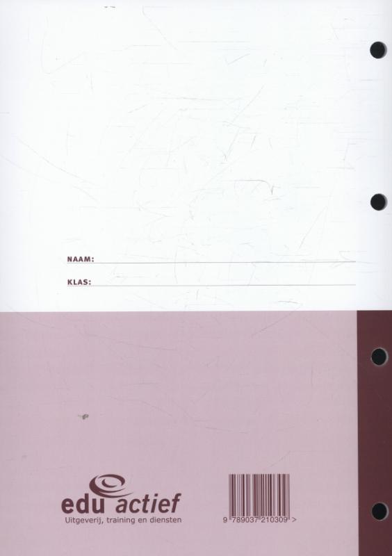 Achterkant van Instructie-/werkboek