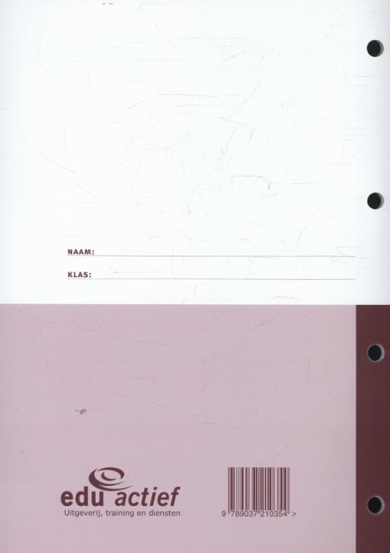 Achterkant van Instructie-/werkboek