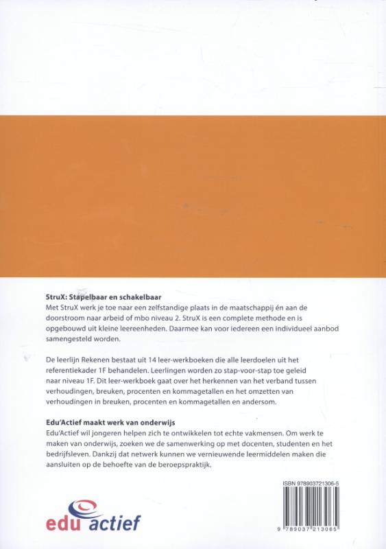 Achterkant van Rekenen verhoudingen