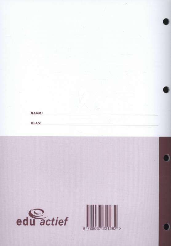 Achterkant van Instructie-/werkboek