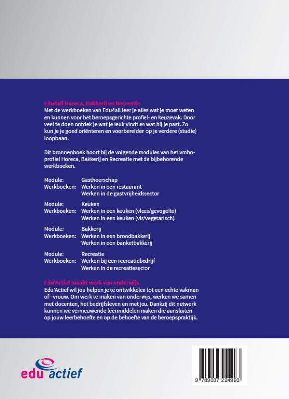 Achterkant van Bronnenboek Horeca, Bakkerij en Recreatie