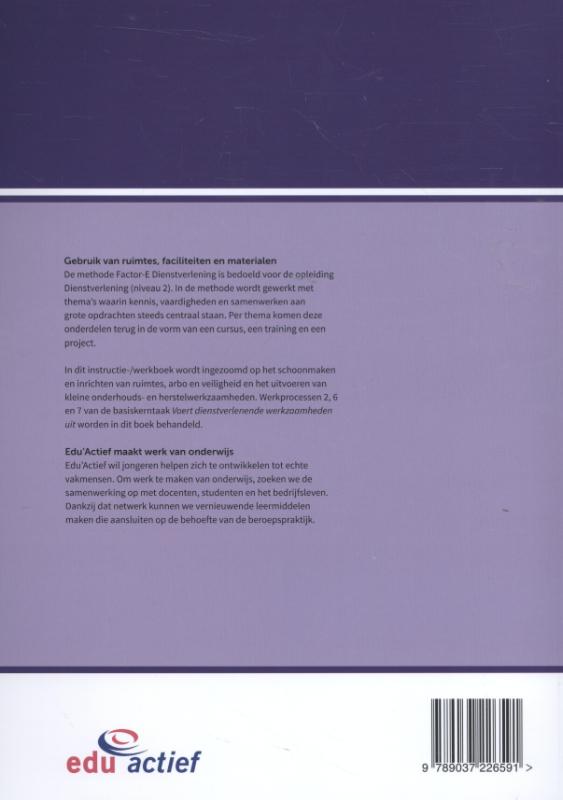 Achterkant van Gebruik van ruimtes, faciliteiten en materialen