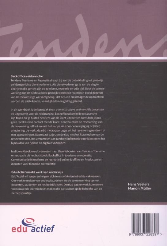 Achterkant van Werkboek Backoffice reisbranche