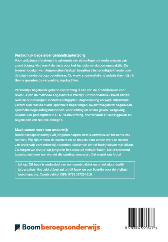 Achterkant van Persoonlijk begeleider gehandicapten zorg