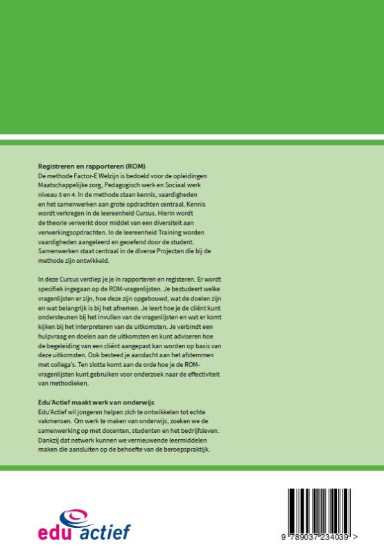 Achterkant van Registreren en rapporteren (ROM)