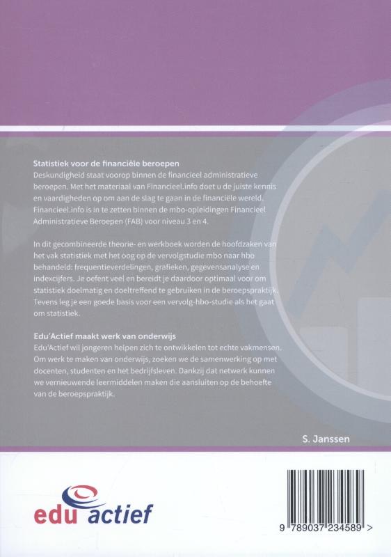 Achterkant van Statistiek voor de financiële beroepen
