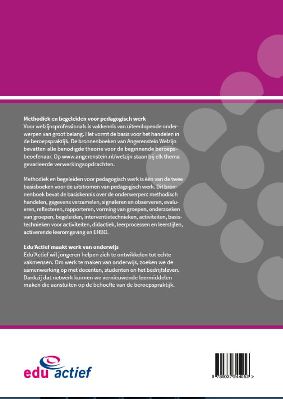 Achterkant van Methodiek en begeleiden voor pedagogisch werk