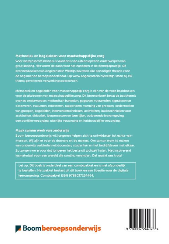 Achterkant van Methodiek en begeleiden voor maatschappelijke zorg