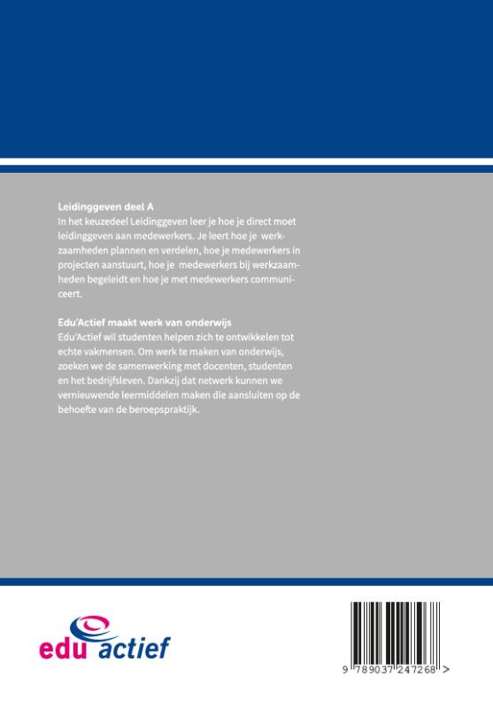 Achterkant van Leidinggeven deel A