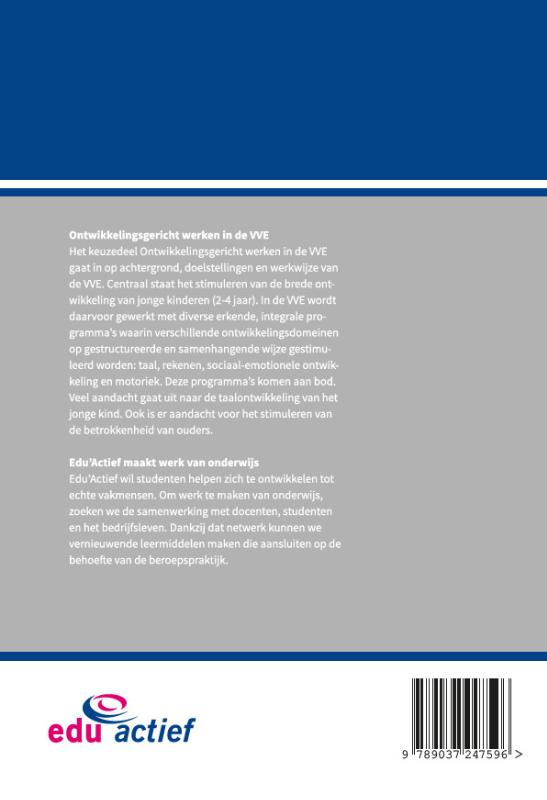 Achterkant van Ontwikkelingsgericht werken in de VVE