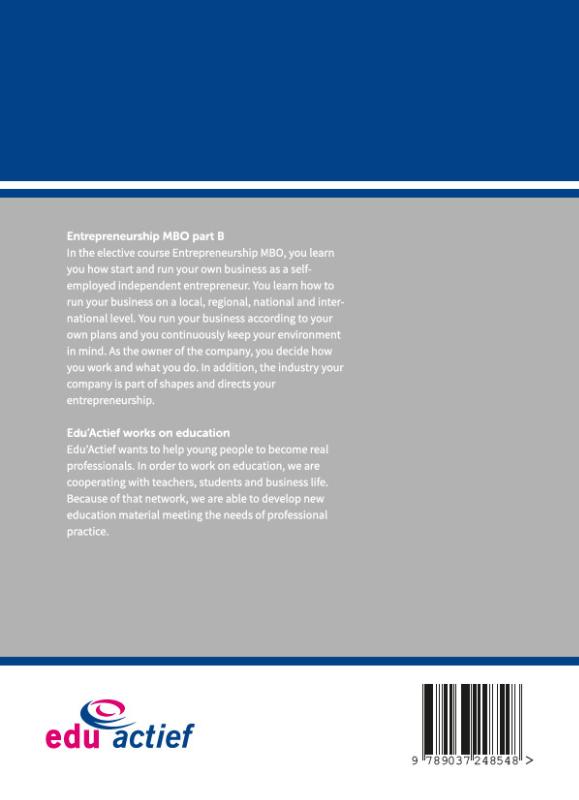 Achterkant van Entrepreneurship MBO part B