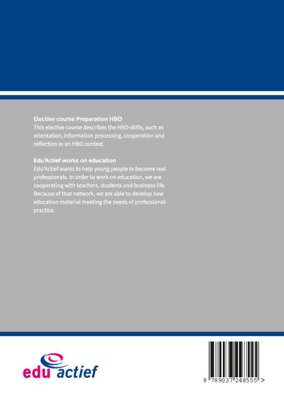 Achterkant van Elective course Preparation HBO