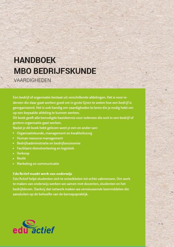 Achterkant van Handboek mbo Bedrijfskunde