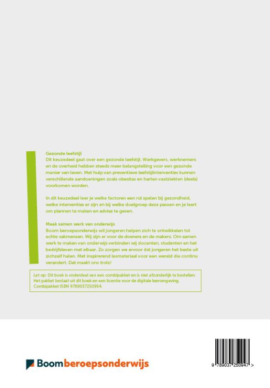 Achterkant van Keuzedeel gezonde leefstijl folio