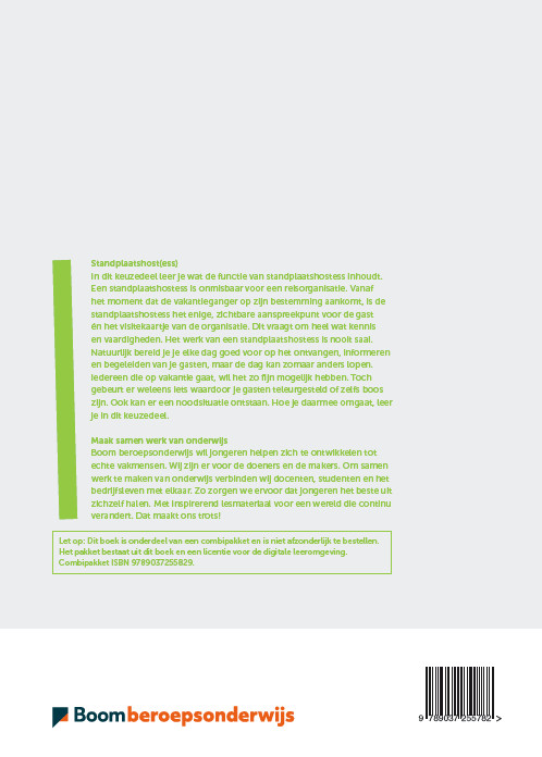 Achterkant van Keuzedeel standplaatshost(ess)