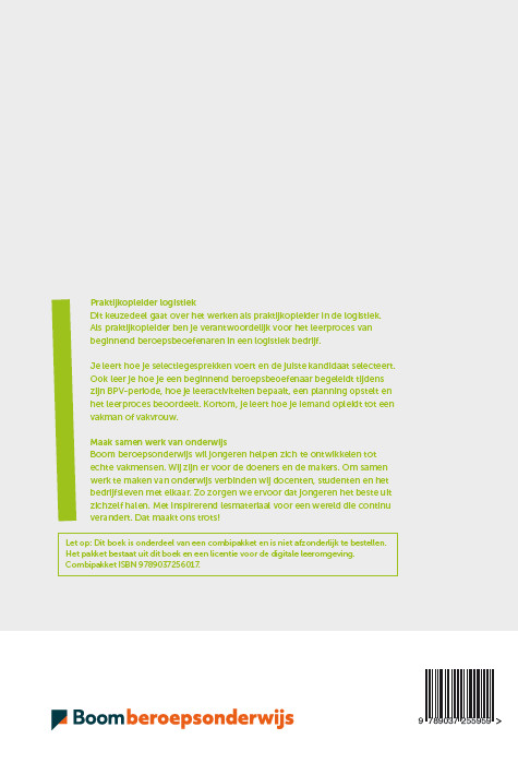 Achterkant van Praktijkopleider logistiek