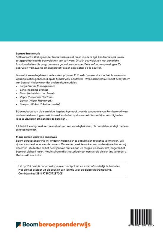 Achterkant van Laravel framework folio