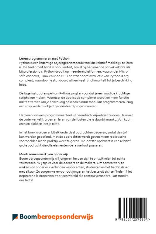 Achterkant van Leren programmeren met Python