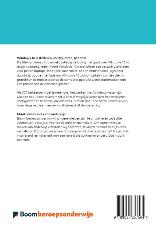 Achterkant van Windows 10 installeren, configureren, beheren