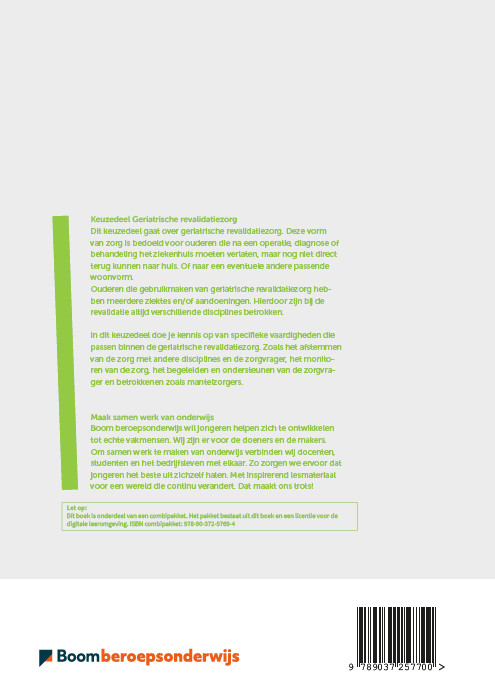 Achterkant van Keuzedeel Geriatrische revalidatiezorg