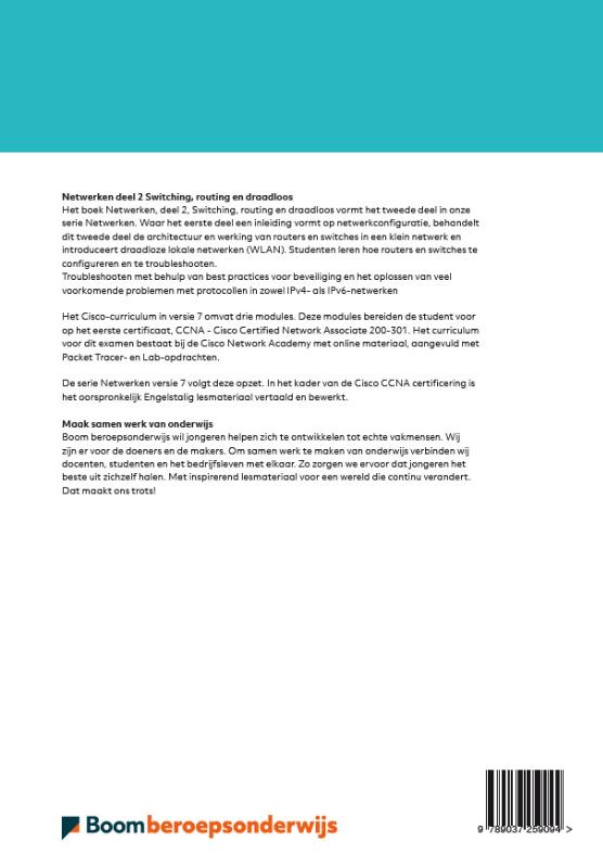 Achterkant van Netwerken DEEL 2 Routing, switching en draadloos Versie 7