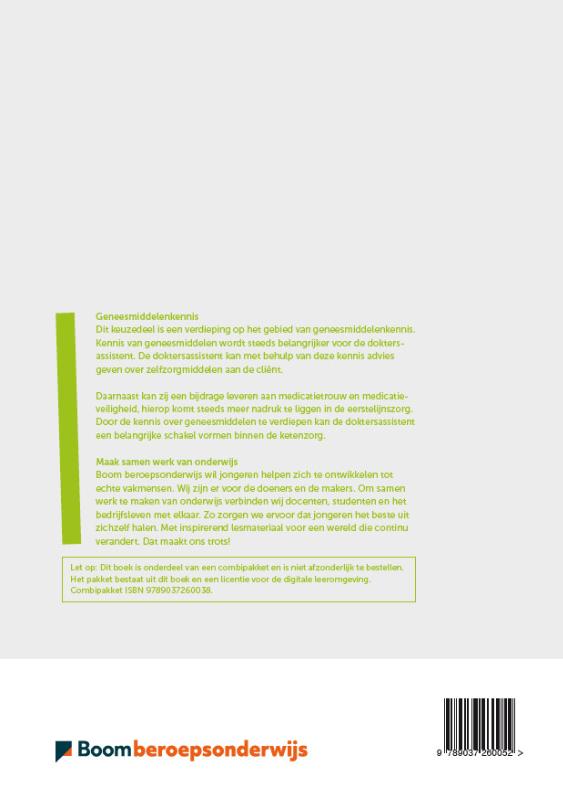 Achterkant van Geneesmiddelenkennis folio