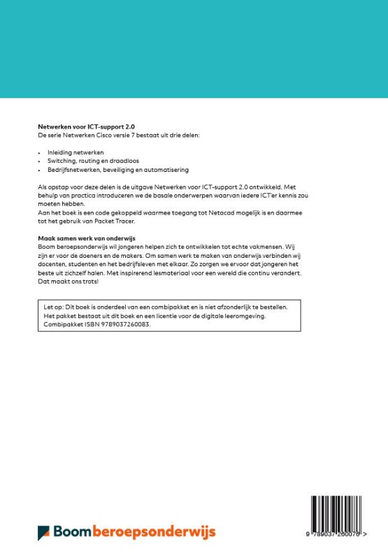 Achterkant van Netwerken voor ICT-support 2.0