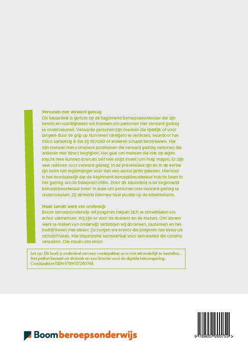 Achterkant van Personen met verward gedrag folio