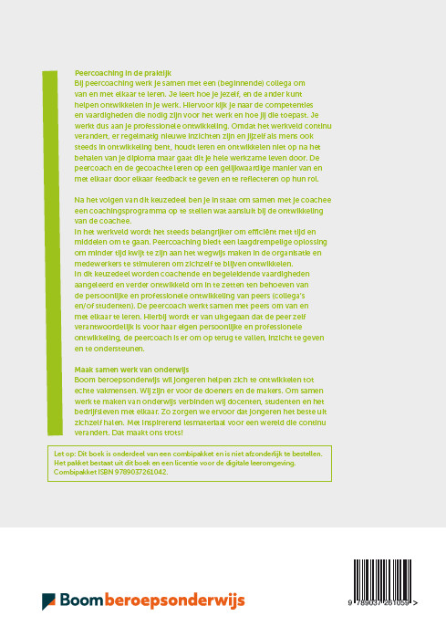 Achterkant van Peercoaching in de praktijk folio