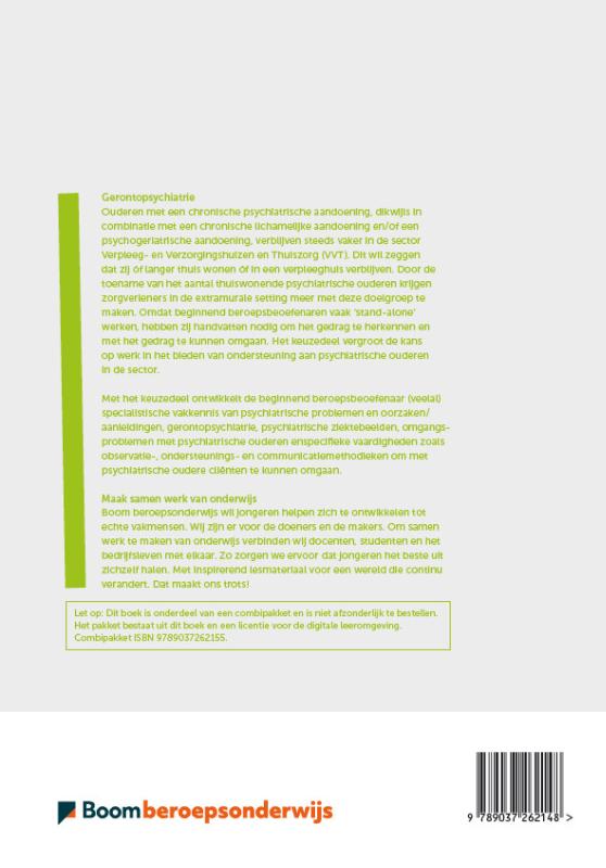 Achterkant van Keuzedeel Gerontopsychiatrie