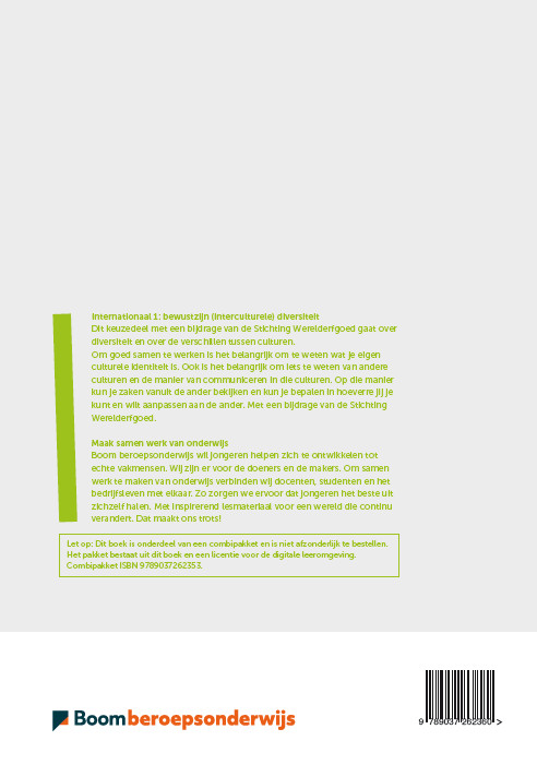 Achterkant van Internationaal 1: bewustzijn (interculturele) diversiteit folio