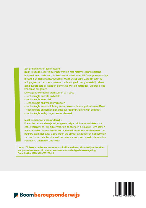 Achterkant van Zorginnovaties en technologie folio