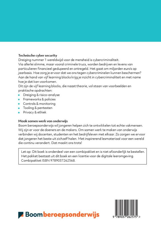 Achterkant van Technische cyber security folio