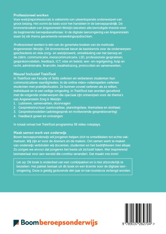 Achterkant van Professioneel werken nieuw | combipakket