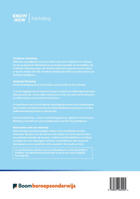 Achterkant van Basisboek Marketing | combipakket