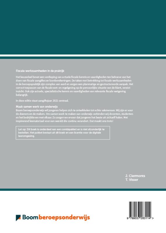 Achterkant van Fiscale werkzaamheden in de praktijk | combipakket