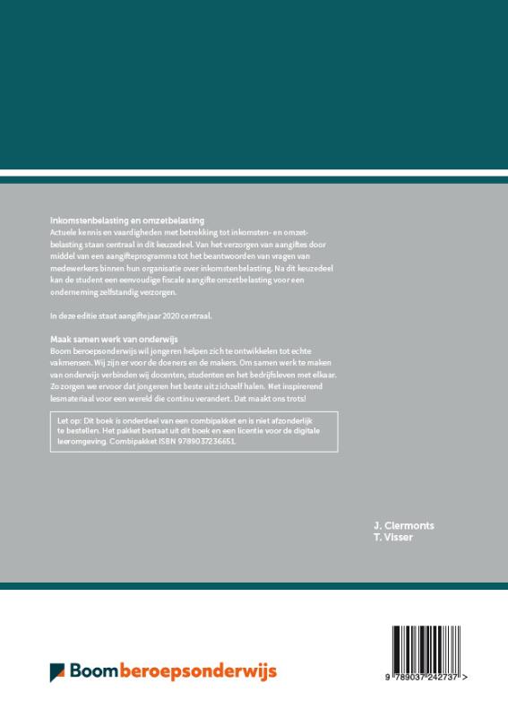 Achterkant van Inkomstenbelasting en omzetbelasting | combipakket