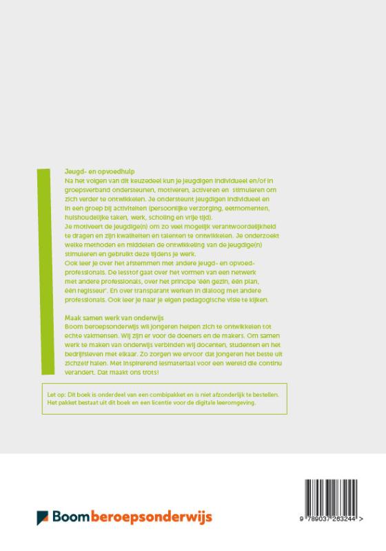 Achterkant van Keuzedeel Jeugd- en opvoedhulp 2022 | combipakket