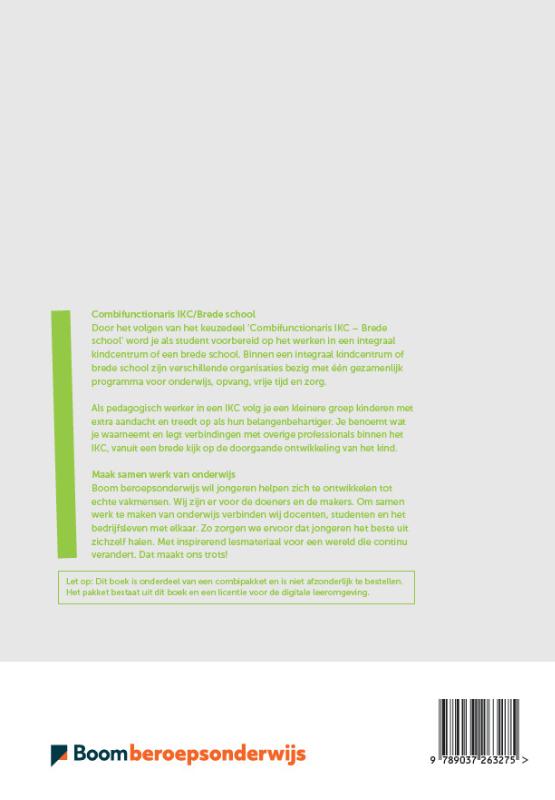 Achterkant van Combifunctionaris IKC/Brede school 2022 | combipakket