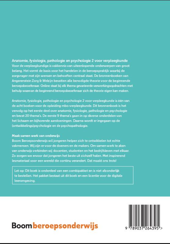Achterkant van Anatomie, fysiologie, pathologie en psychologie 2 voor verpleegkunde | combipakket