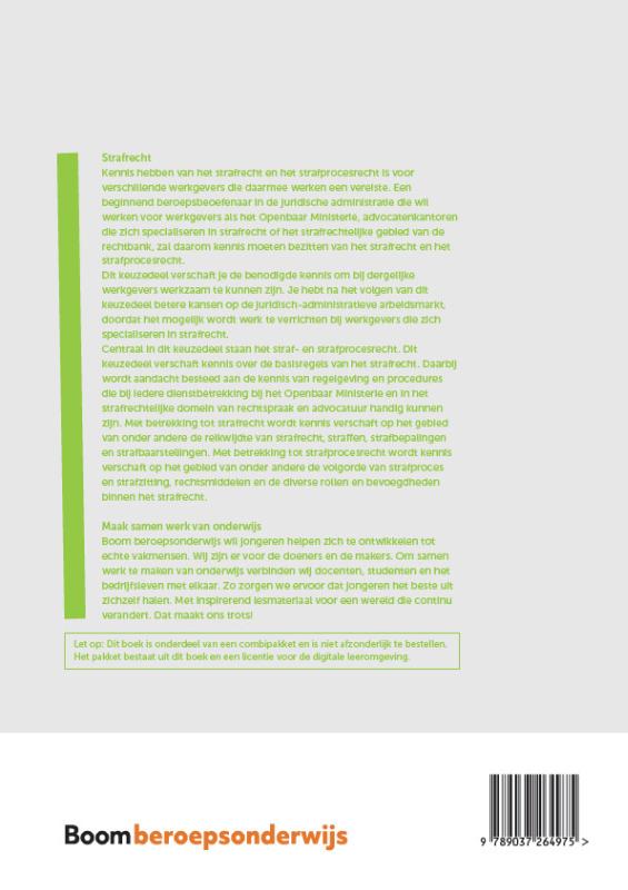 Achterkant van Keuzedeel Strafrecht | combipakket
