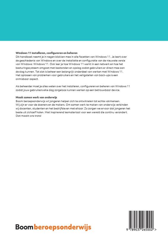 Achterkant van Windows 11 installeren, configureren en beheren | combipakket