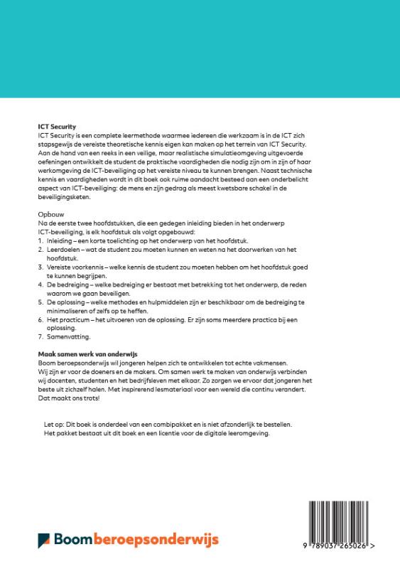 Achterkant van ICT Security | Versie 2023 | combipakket