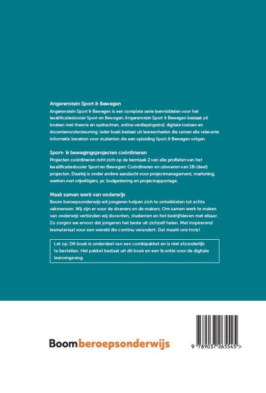 Achterkant van Sport- & bewegingsprojecten coördineren | combipakket