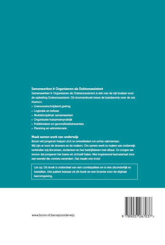 Achterkant van Samenwerken en organiseren als DA | combipakket
