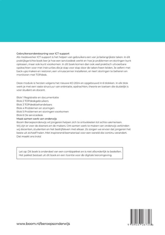 Achterkant van Gebruikersondersteuning voor ICT-support | combipakket