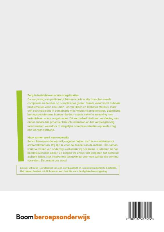 Achterkant van Keuzedeel Zorg in instabiele en acute zorgsituaties | combipakket