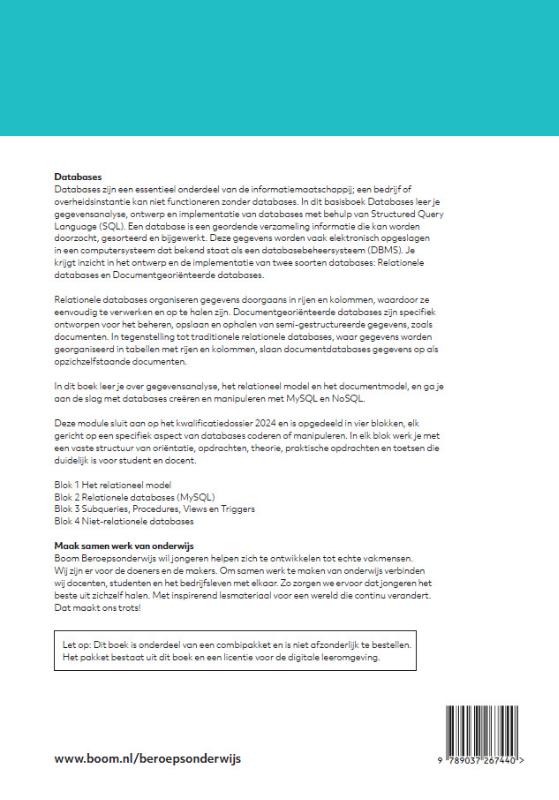 Achterkant van Databases | combipakket