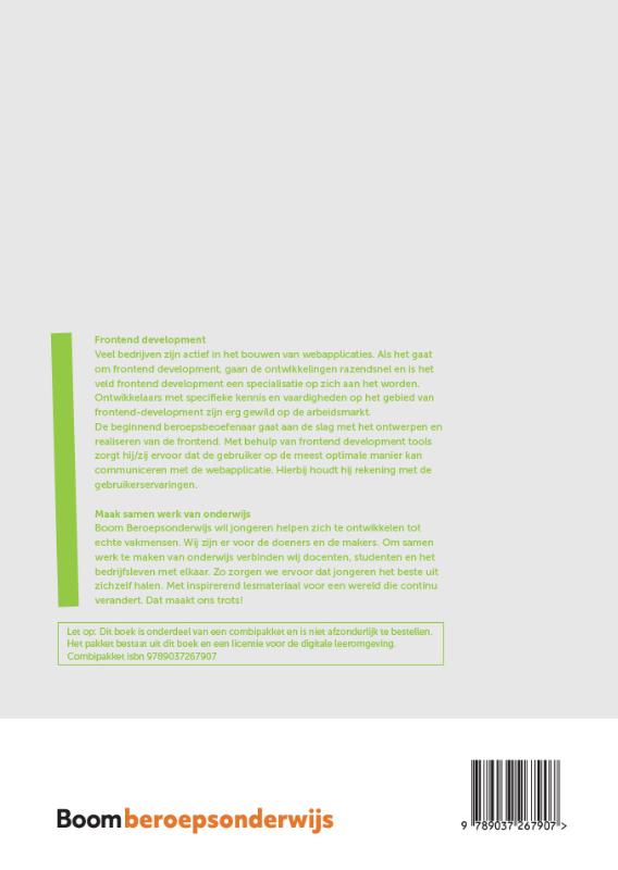 Achterkant van Keuzedeel Frontend development | combipakket