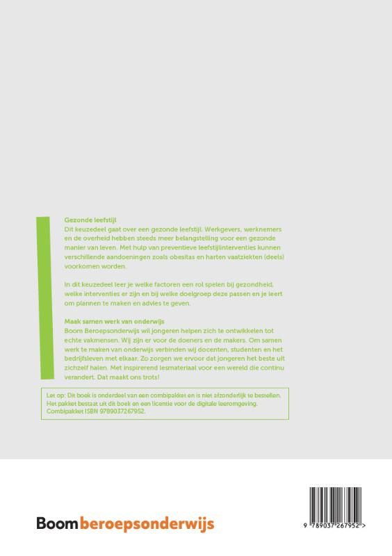 Achterkant van Keuzedeel Gezonde leefstijl versie 2024 | combipakket